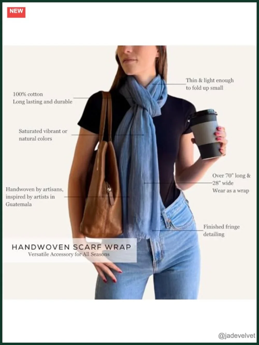 100% Cotton Lightweight Scarf Shawl Wrap for Women Travel Coverup Evening Wrap